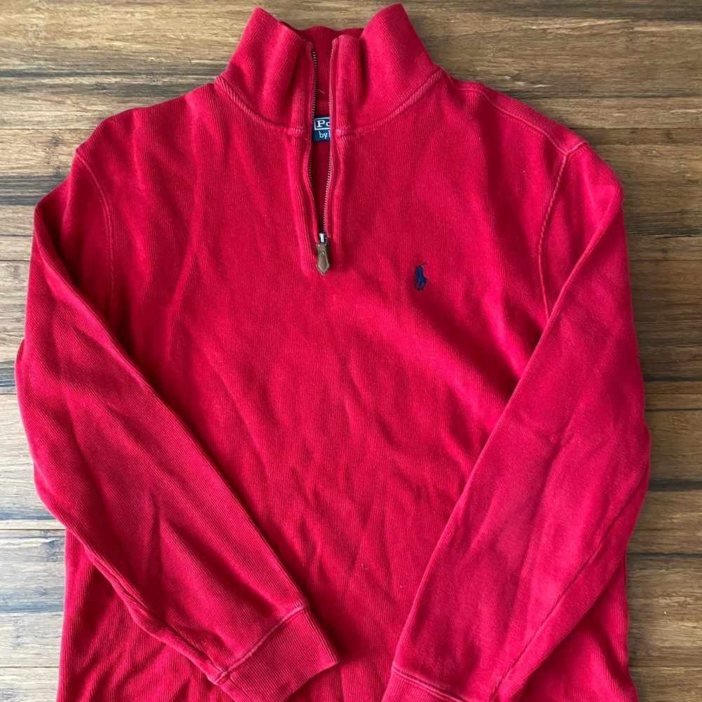 Polo by Ralph Lauren Men's Red Half-Zip Sweater